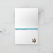 カサリン-ブラウンのシマウマおよびターコイズ サンキューカード (内部)