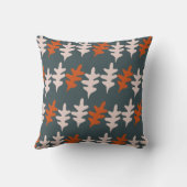 カサルブルー、グレーとオレンジの抽象芸術アートパターン クッション (裏面)