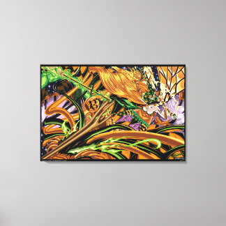 カサンドラ乗るハロウィーンのドラゴンのストレッチ缶 キャンバスプリント