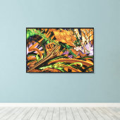 カサンドラ乗るハロウィーンのドラゴンのストレッチ缶 キャンバスプリント (インサイチュ (ウッドフロア))