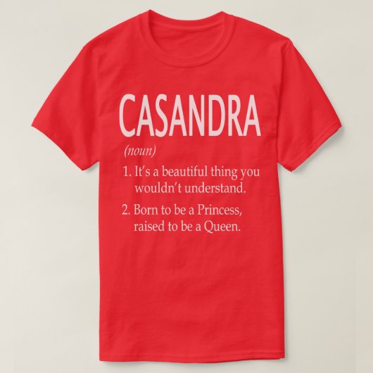 カサンドラ名ギフト Tシャツ (デザイン正面)