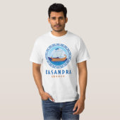 カサンドラ、ギリシャのギリシャ船デザインメンズ Tシャツ (正面フル)