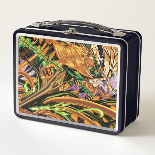 カサンドラWSロゴ付きハロウィーン・ドラゴンに乗る メタルランチボックス (正面)