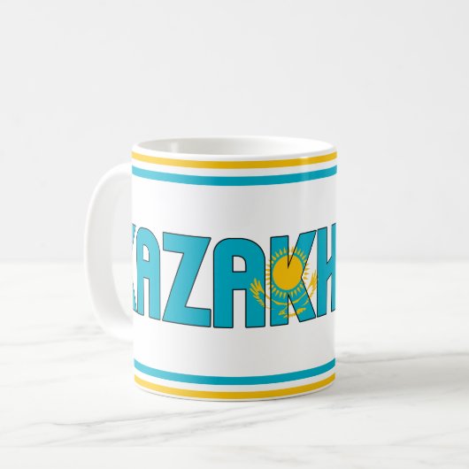 「カザフスタンとシピン」愛国心 コーヒーマグカップ (正面左)