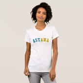 カザフスタンの国旗色のアスターナ Tシャツ (正面フル)