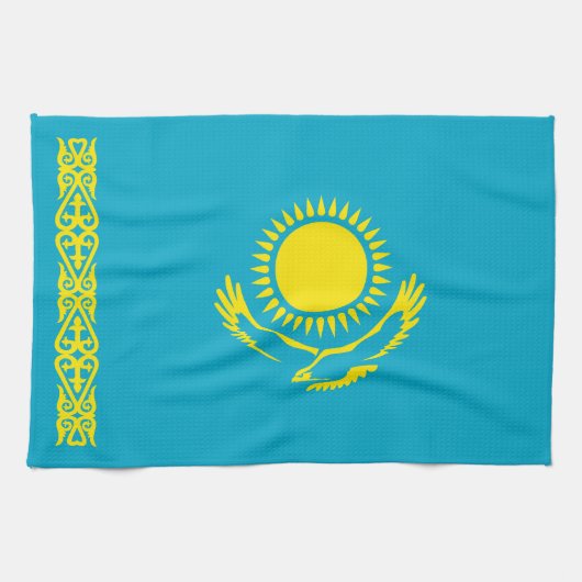 カザフスタンの国旗 キッチンタオル (横)