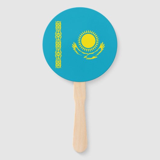 カザフスタンの国旗 ハンドファン (正面)