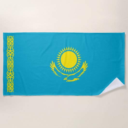 カザフスタンの国旗 ビーチタオル (正面)