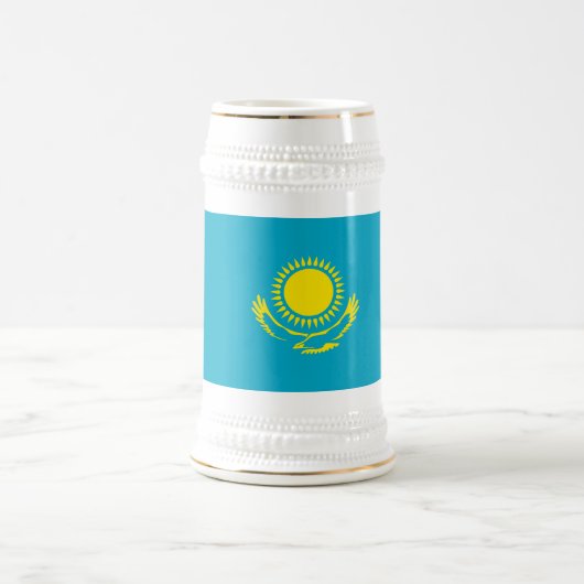 カザフスタンの国旗 ビールジョッキ (中央)