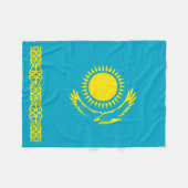 カザフスタンの国旗 フリースブランケット (正面(横))