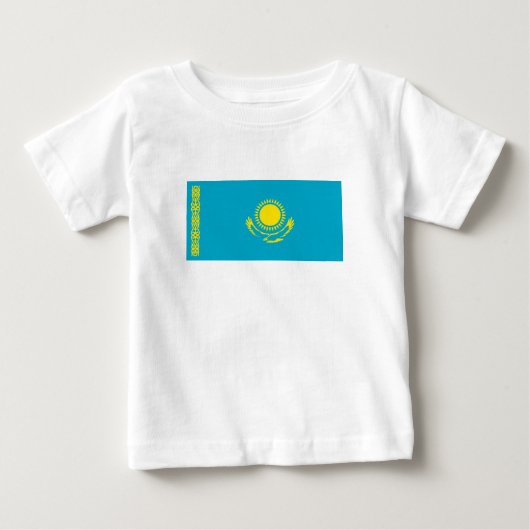 カザフスタンの国旗 ベビーTシャツ (正面)
