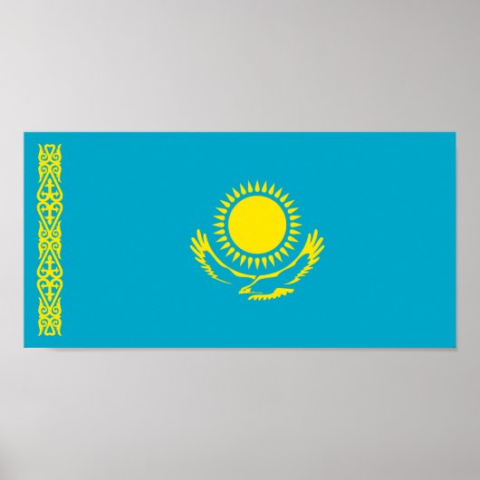カザフスタンの国旗 ポスター (正面)