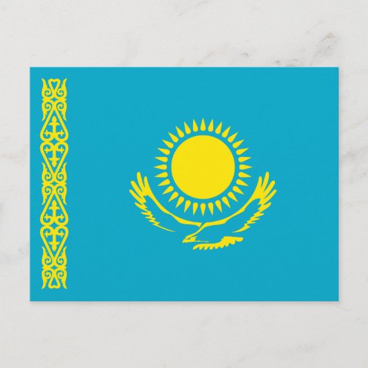 カザフスタンの国旗 ポストカード (正面)