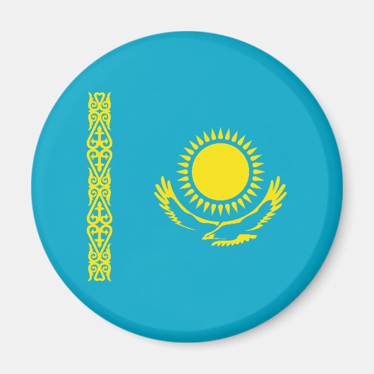 カザフスタンの国旗 マグネット (正面)