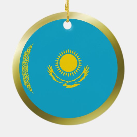 カザフスタンの旗のオーナメント セラミックオーナメント (裏面)