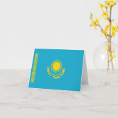 カザフスタンの旗のノートカード カード (黄色い花)