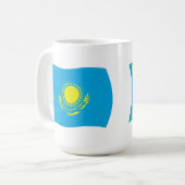 カザフスタンの旗マグ コーヒーマグカップ (正面左)