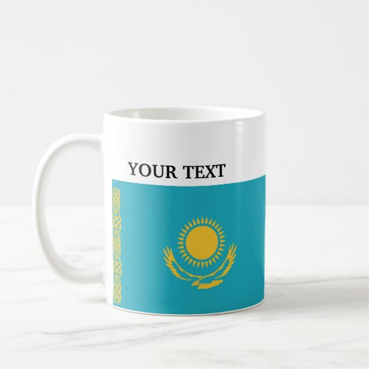 カザフスタンの旗 コーヒーマグカップ (左)