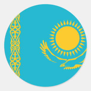 カザフスタンの旗 ラウンドシール