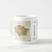 カザフスタンの旗＋地図マグ コーヒーマグカップ (正面左)