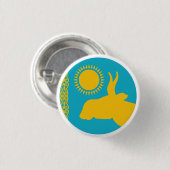 カザフスタンサイガアンテロープカザフ国家動物 缶バッジ (正面&裏面)