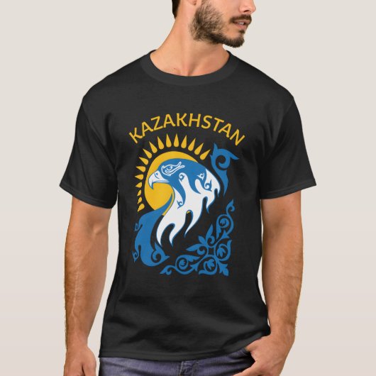 カザフスタン共和国カザフスタン国旗 Tシャツ (正面)