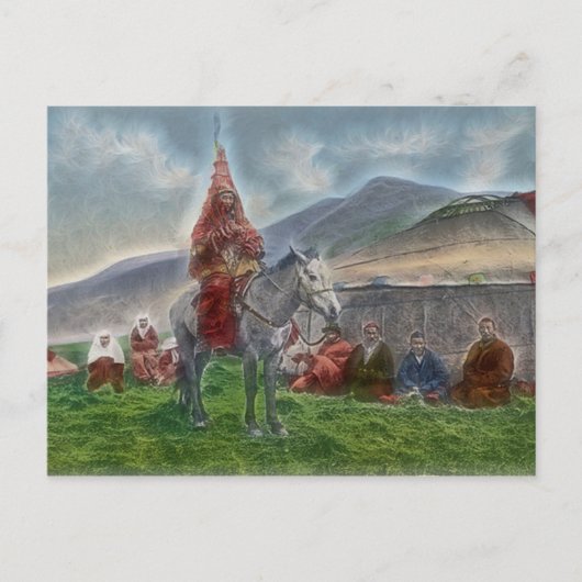 カザフスタン出身の女性 ポストカード (正面)