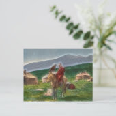 カザフスタン出身の男性 ポストカード (スタンド正面)