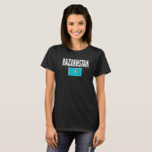 カザフスタン国旗お土産プレミアム Tシャツ (正面フル)