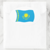 カザフスタン国旗のシール 楕円形シール (バッグ)