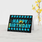 カザフスタン国旗の愛国的誕生日 カード (黄色い花)