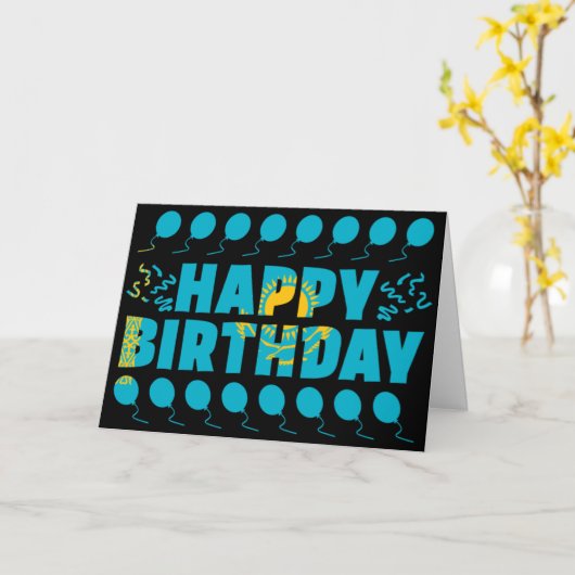 カザフスタン国旗の愛国的誕生日 カード (黄色い花)