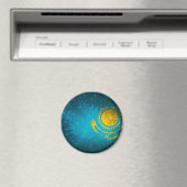 カザフスタン国旗の花火 マグネット (インサイチュ (食洗機))