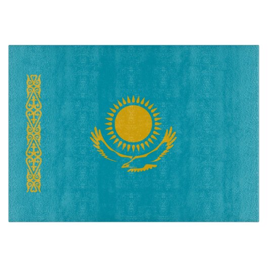 カザフスタン国旗 カッティングボード (正面)