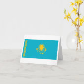 カザフスタン国旗 カード (黄色い花)