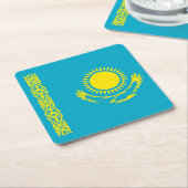 カザフスタン国旗 スクエアペーパーコースター (アングル)