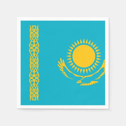 カザフスタン国旗 スタンダードカクテルナプキン (正面)