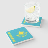 カザフスタン国旗 ストーンコースター (横)