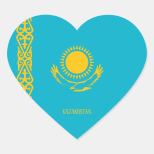 カザフスタン国旗 ハートシール