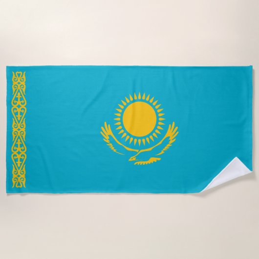 カザフスタン国旗 ビーチタオル (正面)