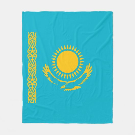 カザフスタン国旗 フリースブランケット (正面)