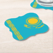 カザフスタン国旗 ペーパーコースター (アングル)