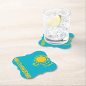 カザフスタン国旗 ペーパーコースター (インサイチュ)