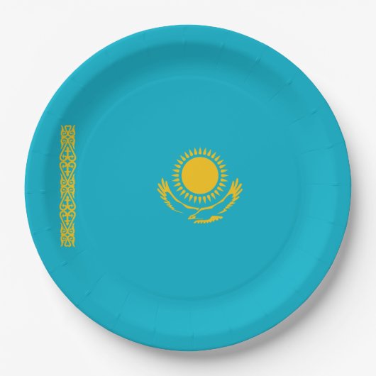 カザフスタン国旗 ペーパープレート (正面)