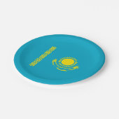 カザフスタン国旗 ペーパープレート (アングル)