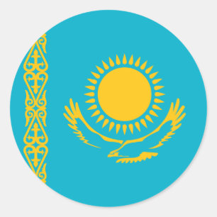 カザフスタン国旗 ラウンドシール