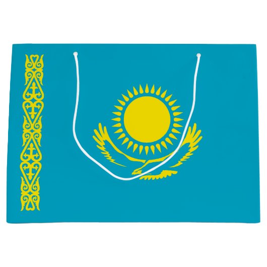 カザフスタン国旗 ラージペーパーバッグ (正面)