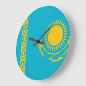 カザフスタン国旗 ラージ壁時計 (傾斜)