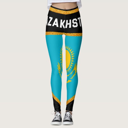 カザフスタン国旗 レギンス (正面)