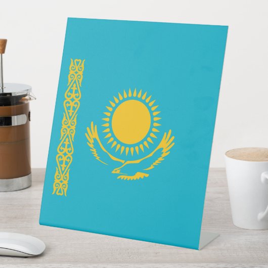 カザフスタン国旗 台座サイン (インサイチュ)